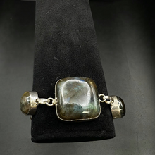 925 sterling silver labrodite stone bracelet
