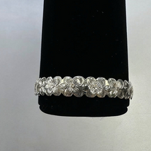 925 silver flower bangle bracelet