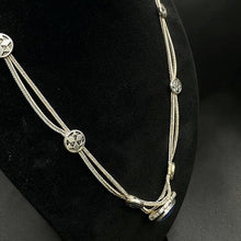 925 silver necklace w large blue stone pendant