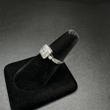 925 sterling silver ring square ring w diamonds