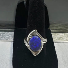 925 silver ring w black opal stone