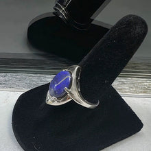 925 silver ring w black opal stone