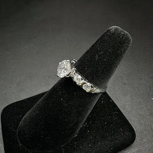925 silver ring w big cubic zirconia in center , & on band