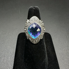 925 silver ring w mystic topaz stone