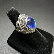 925 silver ring w mystic topaz stone
