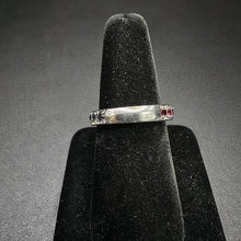 925 sterling silver ring w pink & purple gemstones