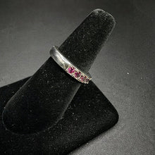 925 sterling silver ring w pink & purple gemstones