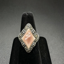 925 silver vintage ring w pink pearl stone