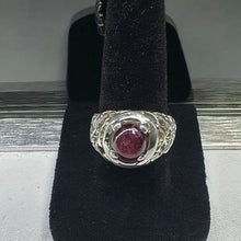 925 sterling silver ring w star ruby stone