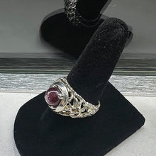 925 sterling silver ring w star ruby stone