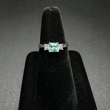 925 silver ring w topaz stone & czs