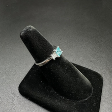 925 silver ring w topaz stone & czs