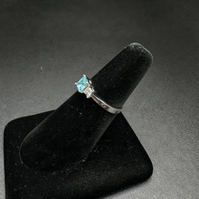 925 silver ring w topaz stone & czs