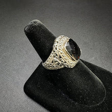 925 silver vintage ring w smokey quarts stone