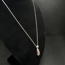 925 sterling silver chain w pink pendant