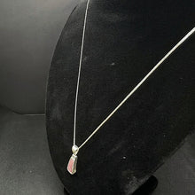 925 sterling silver chain w pink pendant